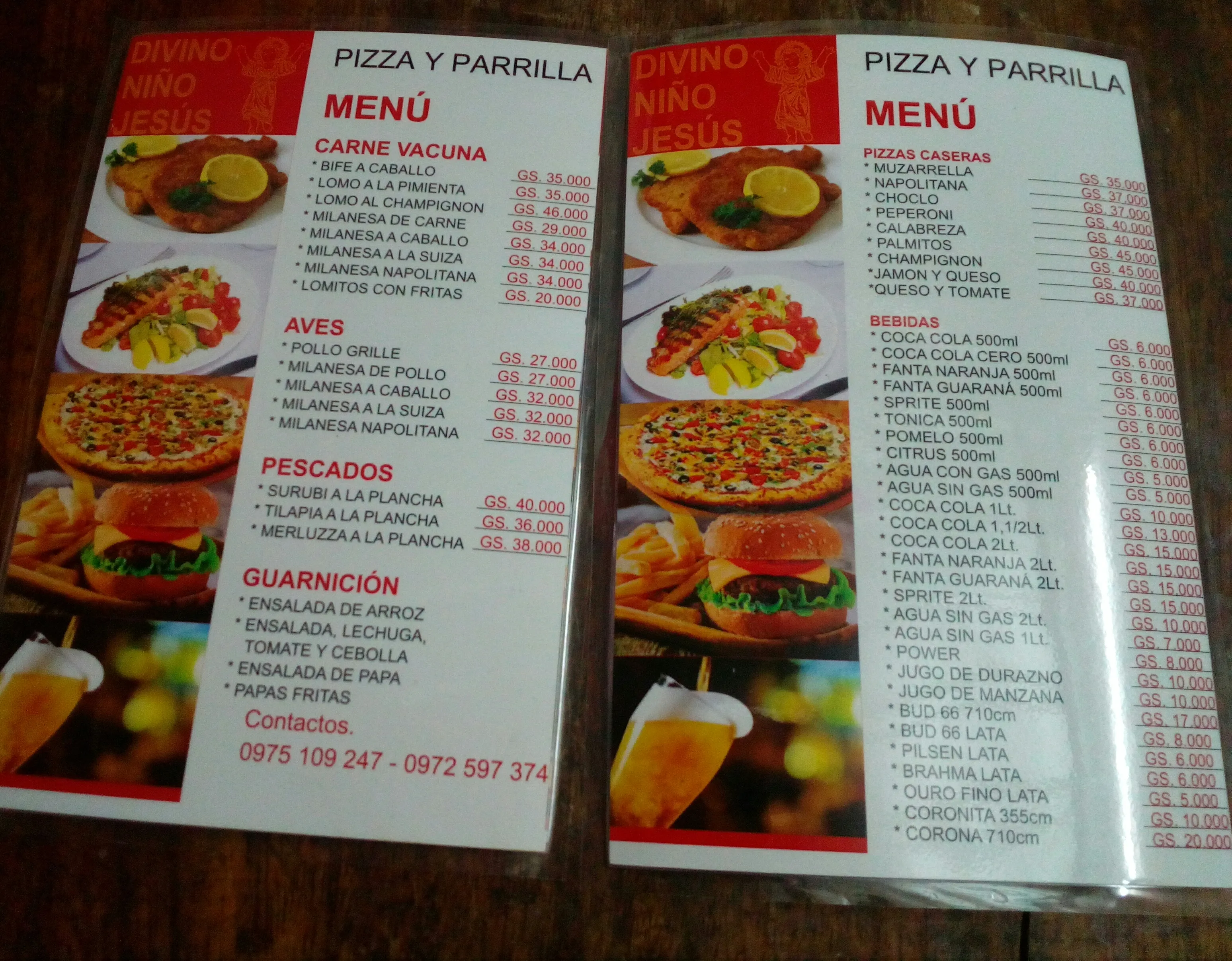 Menú de Divino Niño Jesús (Pizzería Parrilla) — página 1
