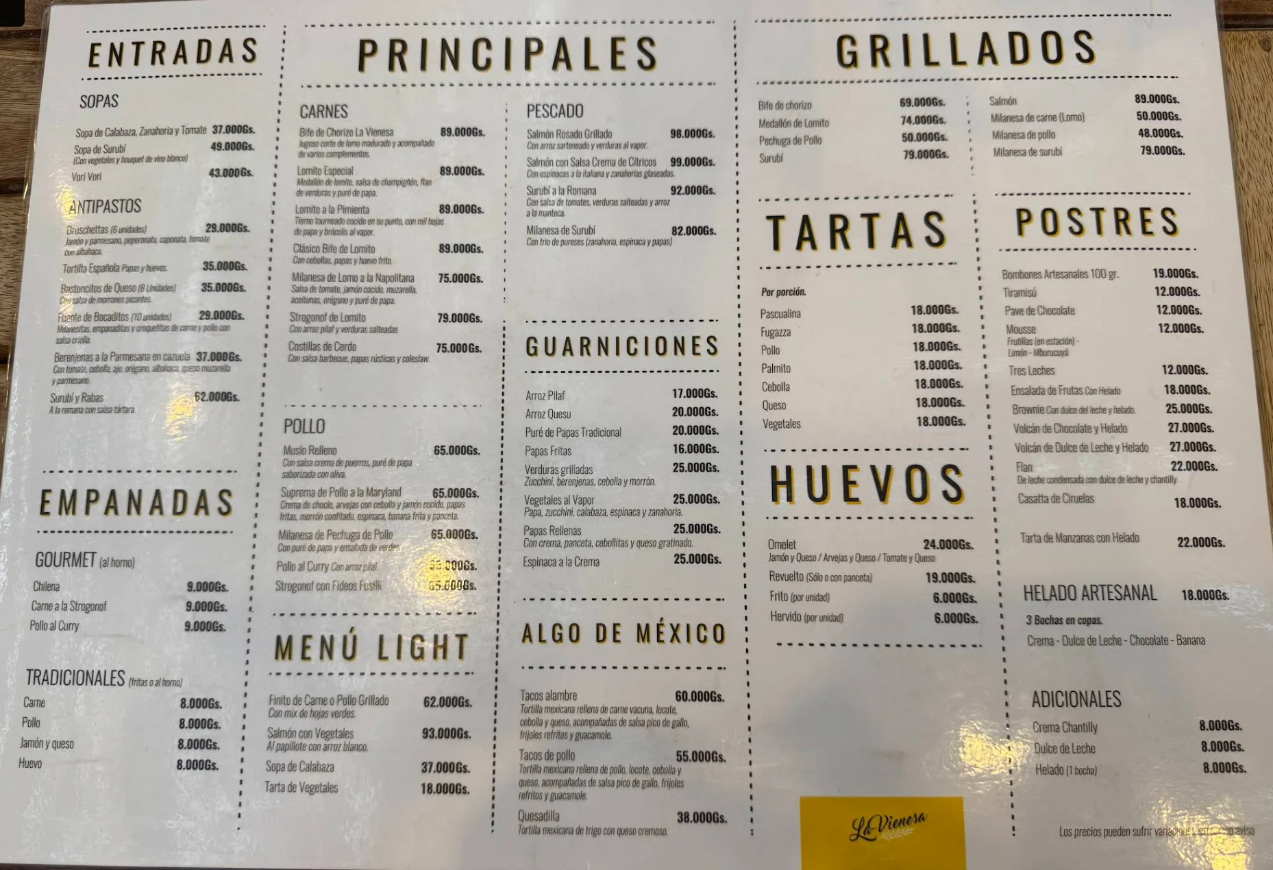 Menú de La Vienesa — página 2
